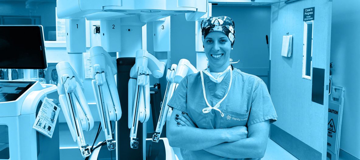surgeon at robot